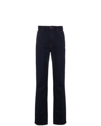 Calvin Klein 205W39nyc Indigo And Red Contrast Stitch Jeans