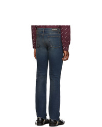 Balenciaga Indigo Fitted 5 Pocket Jeans