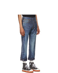 Junya Watanabe Indigo Levis Edition Printed Linen Jeans