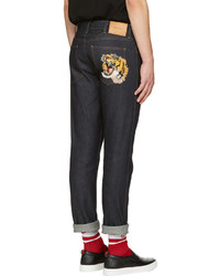 Gucci Indigo Slim Tiger Jeans