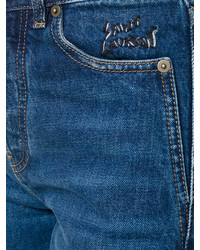 Saint Laurent Logo Embroidered Jeans