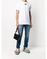 Off-White Logo Print Straight Leg Jeans