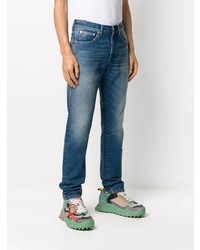 Off-White Logo Print Straight Leg Jeans