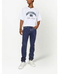 Dolce & Gabbana Logo Tape Straight Leg Jeans