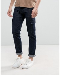LOYALTY & FAITH Loyalty And Faith Tapered Cargo Pants Trousers In Indigo Wash