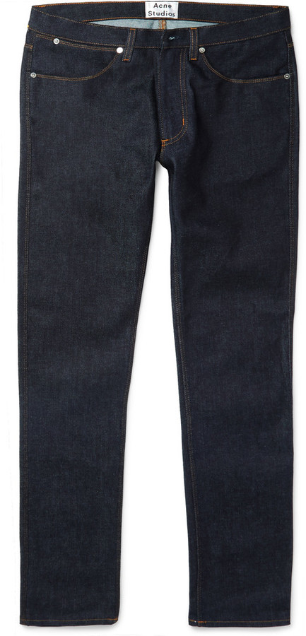 Max Raw Slim Fit Stretch Denim Jeans, $200 | MR PORTER Lookastic