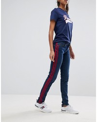 Tommy Hilfiger Mid Rise Skinny Jean With Contrast Panel