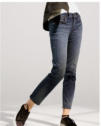 Express Mid Rise Straight Stretch Jeans