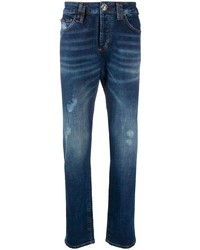 Philipp Plein Mid Rise Super Straight Cut Jeans