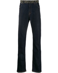 Fendi Monogram Waist Straight Jeans