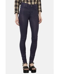 Topshop Moto Leigh Coated High Rise Skinny Jeans