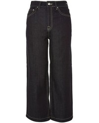 Topshop Moto Raw Denim Cropped Wide Leg Jeans