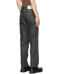 Feng Chen Wang Navy Detachable Deconstructed Jeans