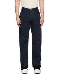 YMC Navy Organic Cotton Papa Trousers