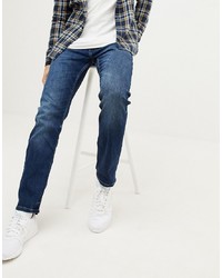 Esprit Organic Straight Fit Jeans In Mid Washed Blue