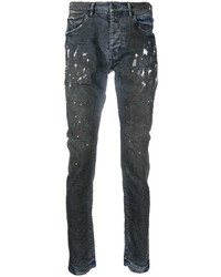 purple brand Paint Splatter Detail Jeans