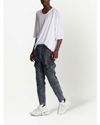 Balmain Panelled Design Slim Denim Jeans