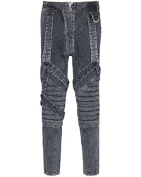 Balmain Panelled Design Slim Denim Jeans