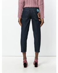 Miu Miu Patch Detail Cropped Jeans