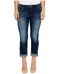 KUT from the Kloth Petite Amy Crop Straight Leg Roll Up Frey Jeans In Celebration Jeans