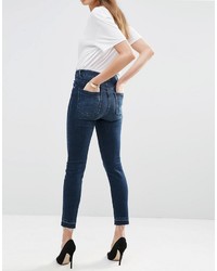 Asos Petite Farleigh High Waist Slim Mom Jeans In Drew With Let Down Hem