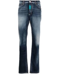 Philipp Plein Premium Hexagon Low Rise Slim Cut Jeans