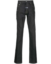 Zilver Printed Denim Trouser With Front Zippers In Bci Cotton