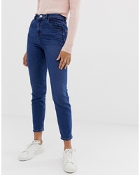 ASOS DESIGN Recycled Farleigh High Waist Slim Mom Jeans In Dark Wash