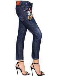 Dsquared2 Red Spots Cool Girl Cropped Denim Jeans