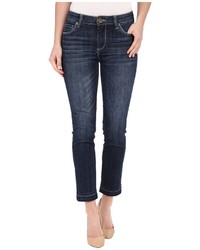 KUT from the Kloth Reese Ankle Straight Leg Jeans In Rely W Dark Stone Base Wash