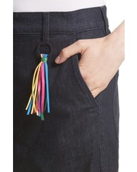 Mira Mikati Ribbon Cuff Wide Leg Jeans