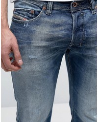 Diesel Safado Straight Fit Jeans 84dd Mid Wash Abrasisions