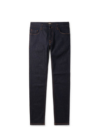 Fendi Slim Fit Logo Trimmed Denim Jeans