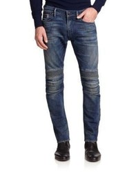 Ralph Lauren Black Label Slim Fit Piston Moto Jeans