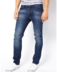 Asos Slim Jeans In Vintage Wash Blue