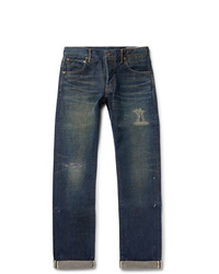 VISVIM Social Sculpture 01 Slim Fit Distressed Selvedge Denim Jeans
