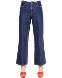 Sonia Rykiel Cropped Embellished Cotton Denim Jeans