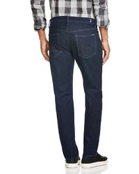 7 For All Mankind Standard Classic Fit Straight Leg Jeans In Duncan Dark Blue