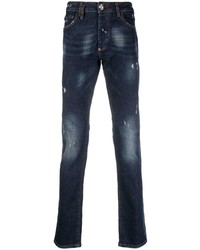 Philipp Plein Super Straight Cut Distressed Jeans