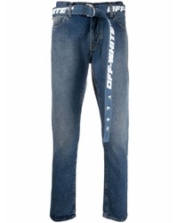 Off-White Tapered Belted Jeans