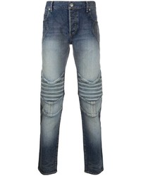 Balmain Tapered Fit Logo Embossed Jeans