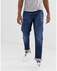 Selected Homme Tapered Jeans In Rinsed Blue Denim