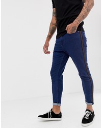 New Look Tapered Jeans With In Dark Blue Wash
