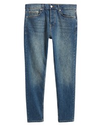 Topman Tapered Leg Jeans In Mid Blue At Nordstrom