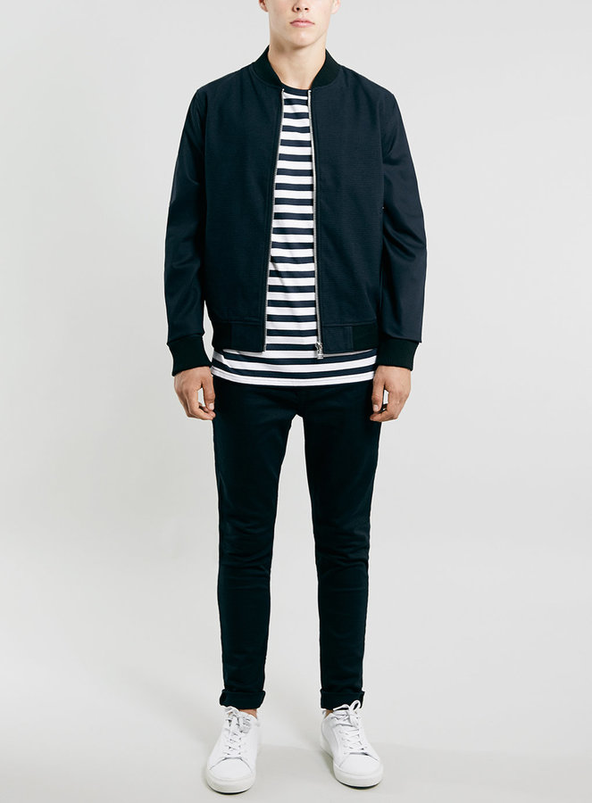 Topman Navy Stretch Skinny Jeans, $50 | Topman | Lookastic.com