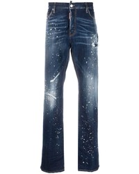 DSQUARED2 Twimphony Paint Splatter Straight Leg Jeans