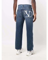 Valentino Vlogo Print Straight Leg Jeans