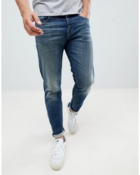 Selected Homme Washed Blue Jeans In Tapered Fit