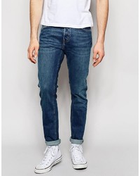 Weekday Wednesday Slim Jeans In Stretch Trade Blue Mid Wash