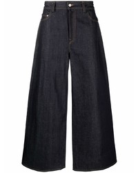 Sunnei Wide Leg Contrast Stitch Long Jeans